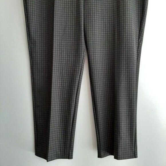 LAURA PLUS / Houndstooth Pull-on Comfy Dress Pants Gray & Black Sz 22 - Picture 4 of 9